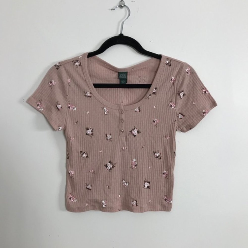 ❤️Pink Floral Wild Fable NWOT Scoop Neck Crop Top
